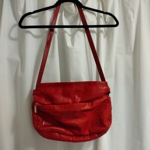 Elegant Red Leather Shoulder Bag